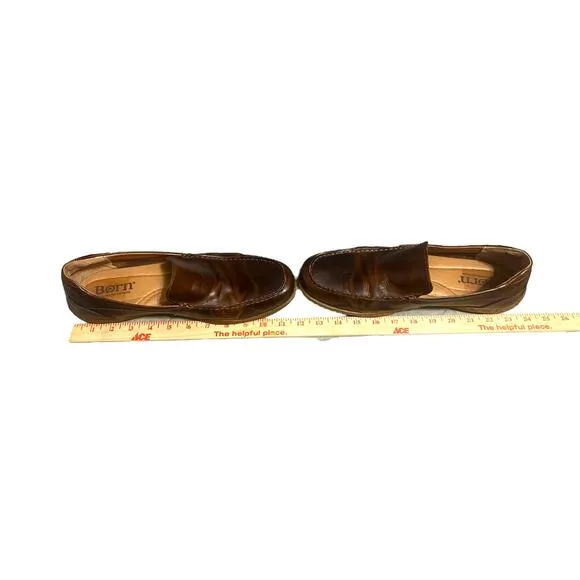 Born Men’s Liam Comfort Leather Loafer Slip-On Lightweight Brown Shoes Size 10.5